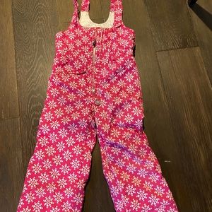 Obermeyer Pink snowflake ski/snow pants